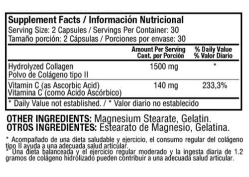COLAGENO HIDROLIZADO CON VITAMINA C 60 CAPS