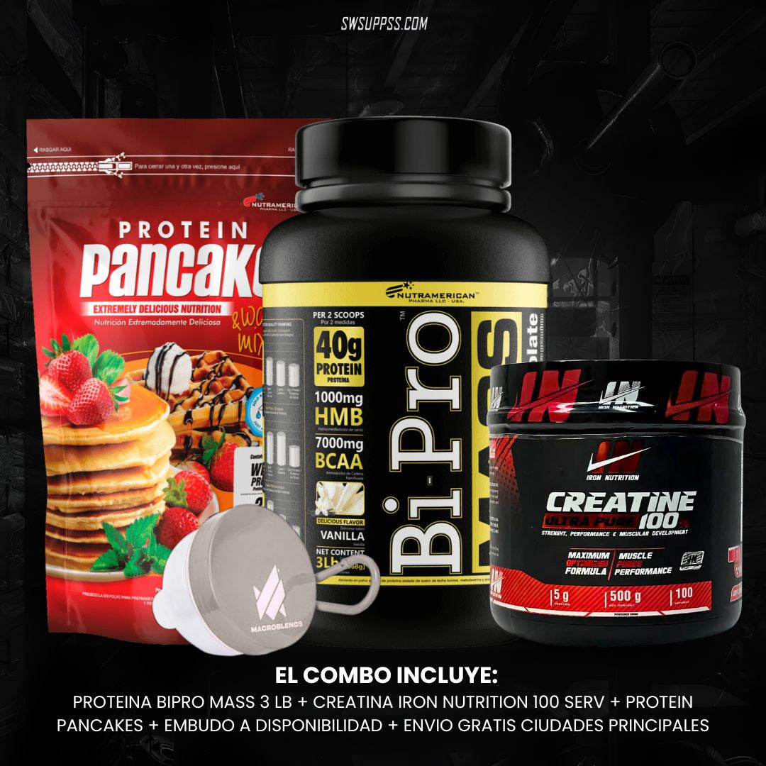 COMBO BIPRO MASS + IRON 100 SERV + PANCAKES - SWSUPPS