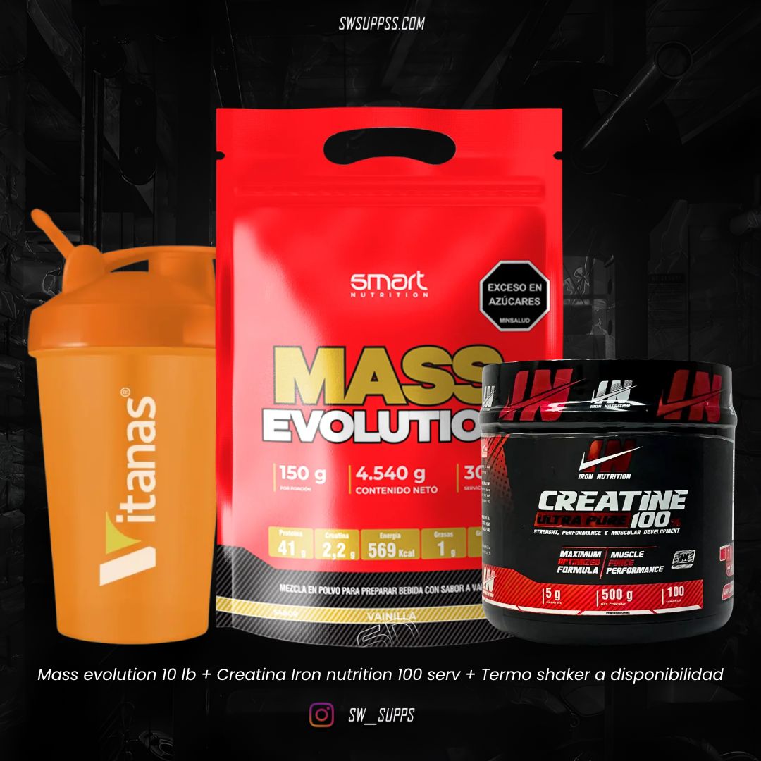 DUO MASS EVO 10 LB + IRON NUTRITION 100 SERV