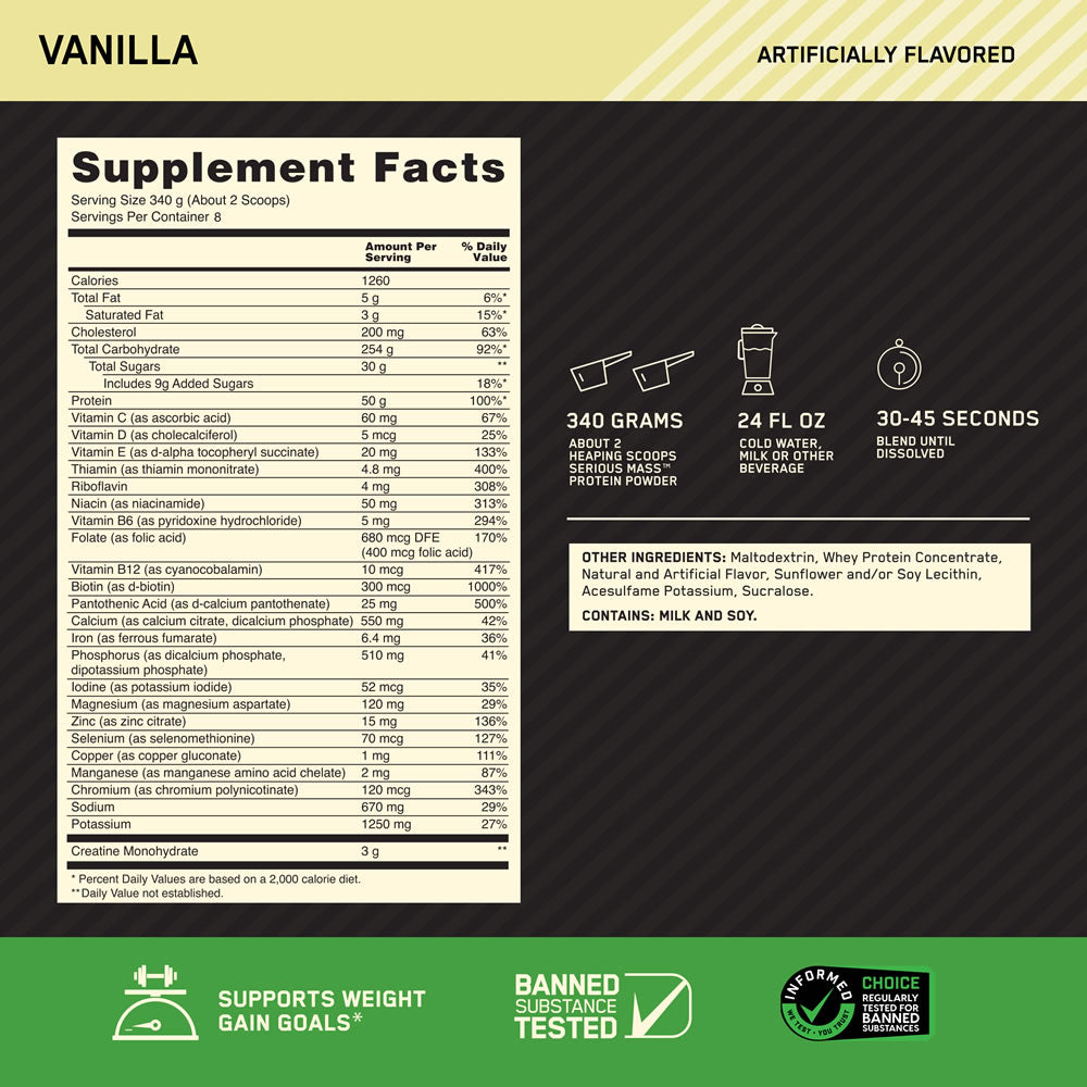 SERIOUS MASS 6 LB OPTIMUM NUTRITION - SW SUPPS